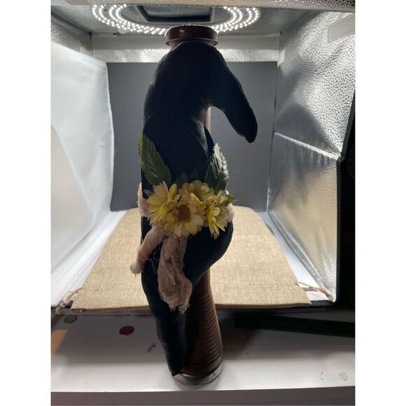 Vintage Wooden Spool Textile Mill Thread Spindle Holder with Spring Crow Decor A - Picture 8 of 8